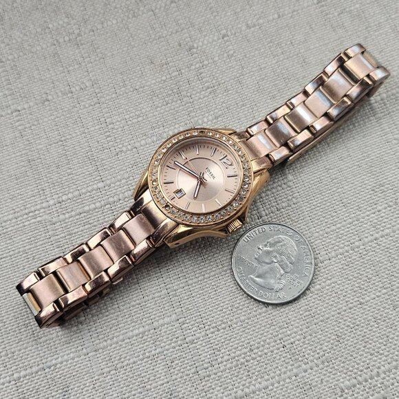 Fossil Women Watch Riley Mini Rose Gold Crystals ES2889 Ladies Wristwatch - Picture 12 of 14